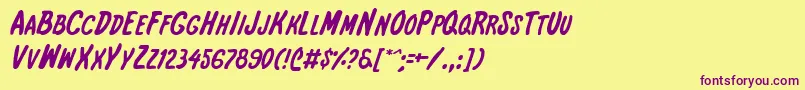 Intsh Font – Purple Fonts on Yellow Background