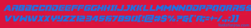 Supercommandocondital Font – Blue Fonts on Red Background