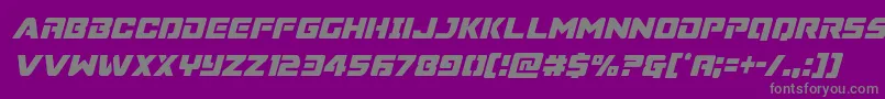 フォントSupercommandocondital – 紫の背景に灰色の文字