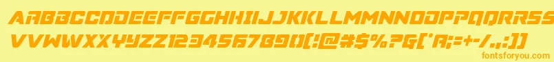 Supercommandocondital Font – Orange Fonts on Yellow Background