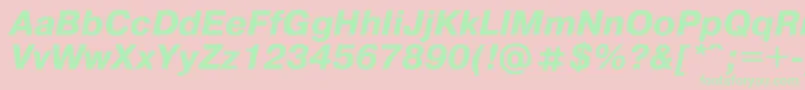 Pragmat2 Font – Green Fonts on Pink Background