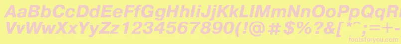 Pragmat2 Font – Pink Fonts on Yellow Background