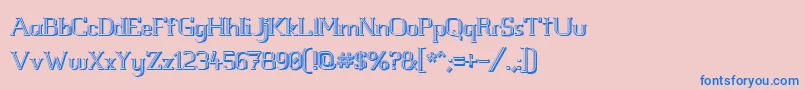 WhiteLineFeverLight3D1.00 Font – Blue Fonts on Pink Background