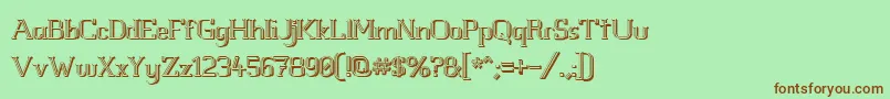 Шрифт WhiteLineFeverLight3D1.00 – коричневые шрифты на зелёном фоне