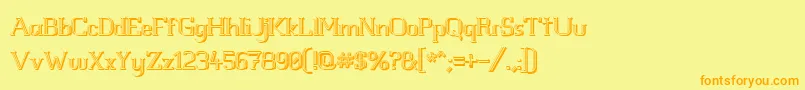 WhiteLineFeverLight3D1.00 Font – Orange Fonts on Yellow Background