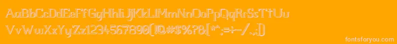 WhiteLineFeverLight3D1.00 Font – Pink Fonts on Orange Background
