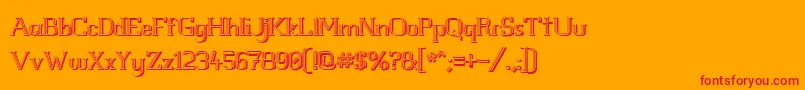 WhiteLineFeverLight3D1.00 Font – Red Fonts on Orange Background
