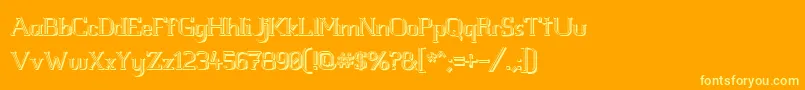 Czcionka WhiteLineFeverLight3D1.00 – żółte czcionki na pomarańczowym tle