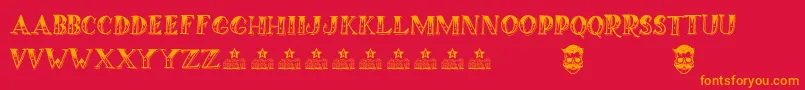 RichTheBarberPersonalUse Font – Orange Fonts on Red Background