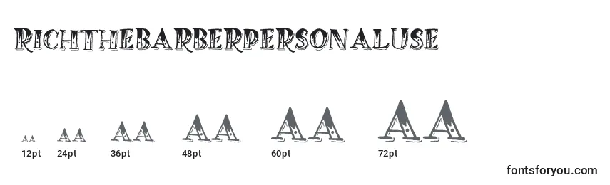 RichTheBarberPersonalUse Font Sizes