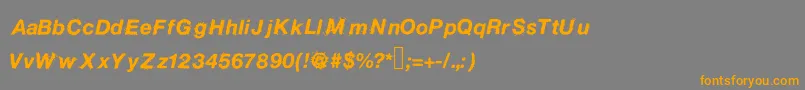 フォントBirdfly – オレンジの文字は灰色の背景にあります。