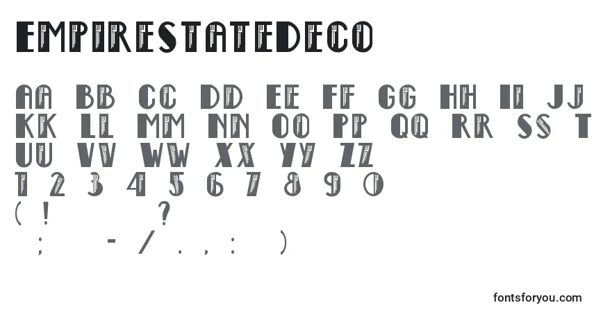 Schriftart EmpireStateDeco – Alphabet, Zahlen, spezielle Symbole