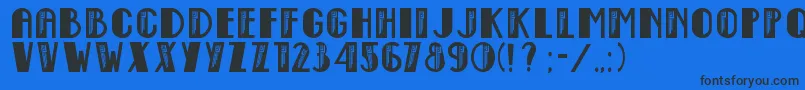 EmpireStateDeco Font – Black Fonts on Blue Background