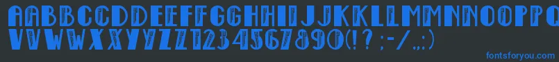 EmpireStateDeco Font – Blue Fonts on Black Background