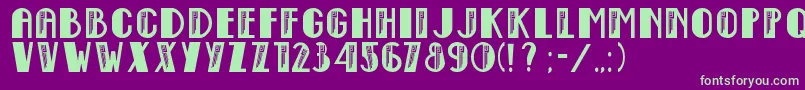 EmpireStateDeco Font – Green Fonts on Purple Background