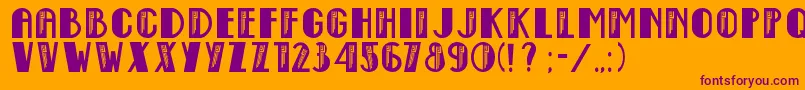 EmpireStateDeco Font – Purple Fonts on Orange Background