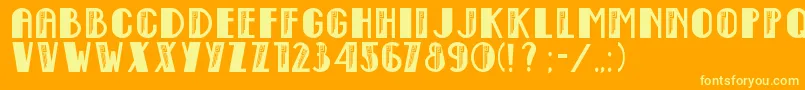 EmpireStateDeco-Schriftart – Gelbe Schriften auf orangefarbenem Hintergrund