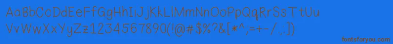 EkasHandwriting Font – Brown Fonts on Blue Background