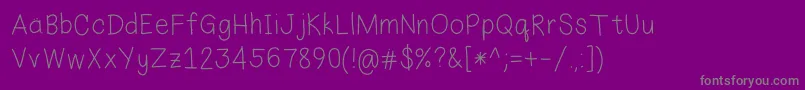 EkasHandwriting-Schriftart – Graue Schriften auf violettem Hintergrund