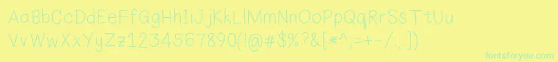 Шрифт EkasHandwriting – зелёные шрифты на жёлтом фоне