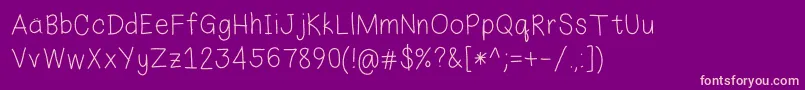 EkasHandwriting Font – Pink Fonts on Purple Background