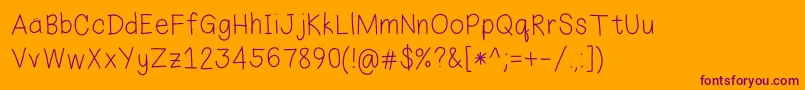 EkasHandwriting Font – Purple Fonts on Orange Background