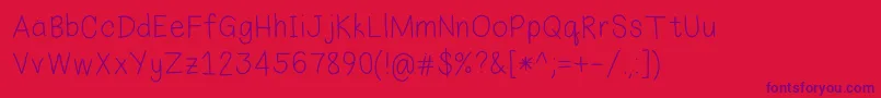 EkasHandwriting Font – Purple Fonts on Red Background