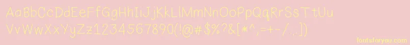 EkasHandwriting Font – Yellow Fonts on Pink Background