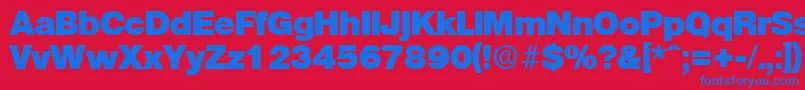 OlympiaHeavy Font – Blue Fonts on Red Background