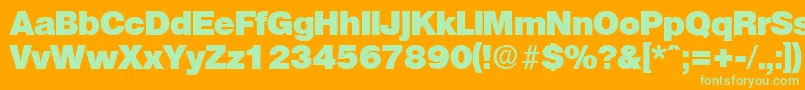 OlympiaHeavy Font – Green Fonts on Orange Background