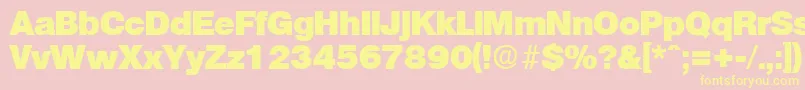 OlympiaHeavy Font – Yellow Fonts on Pink Background