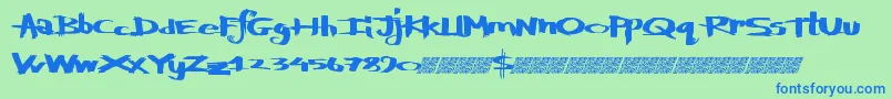 Defylogic Font – Blue Fonts on Green Background