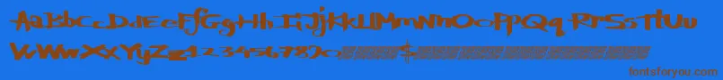 Defylogic Font – Brown Fonts on Blue Background