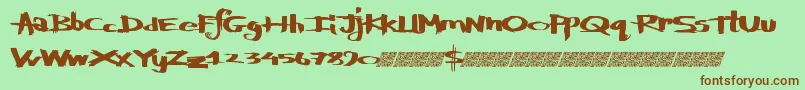 Defylogic-Schriftart – Braune Schriften auf grünem Hintergrund