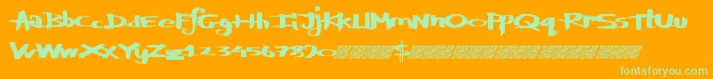 Defylogic Font – Green Fonts on Orange Background