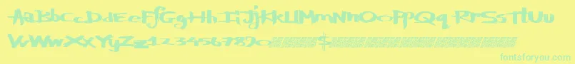 Czcionka Defylogic – zielone czcionki na żółtym tle