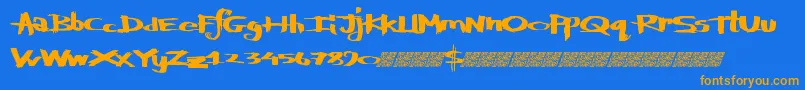 Defylogic Font – Orange Fonts on Blue Background