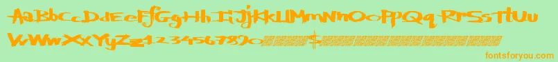 Defylogic Font – Orange Fonts on Green Background