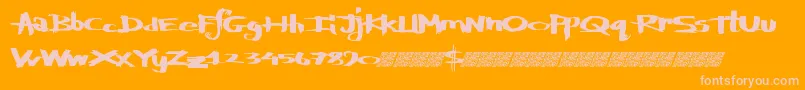 Defylogic-fontti – vaaleanpunaiset fontit oranssilla taustalla