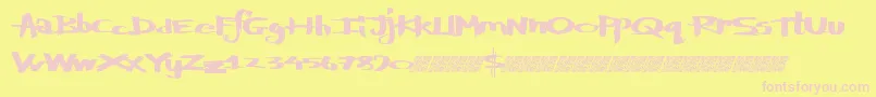 Defylogic Font – Pink Fonts on Yellow Background