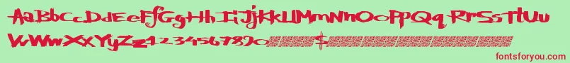 Defylogic-fontti – punaiset fontit vihreällä taustalla