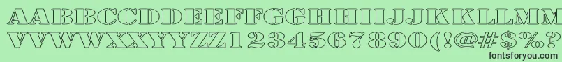 ArmyHollowExpanded Font – Black Fonts on Green Background