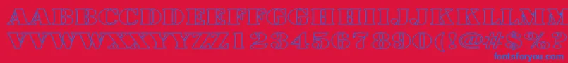 ArmyHollowExpanded Font – Blue Fonts on Red Background