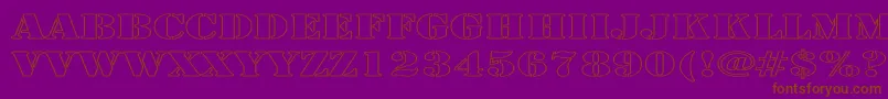 ArmyHollowExpanded Font – Brown Fonts on Purple Background