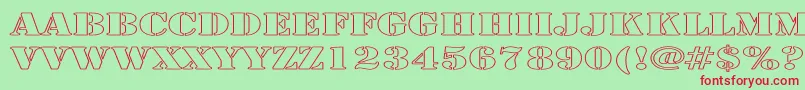 ArmyHollowExpanded Font – Red Fonts on Green Background