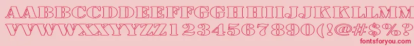 ArmyHollowExpanded Font – Red Fonts on Pink Background