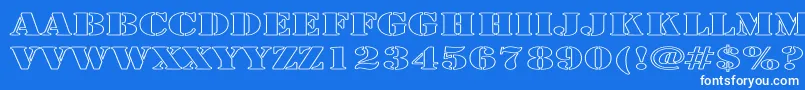 ArmyHollowExpanded Font – White Fonts on Blue Background