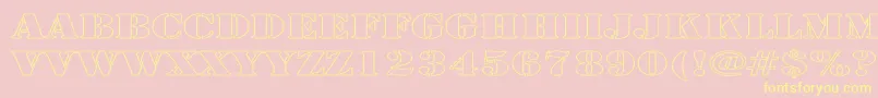 ArmyHollowExpanded Font – Yellow Fonts on Pink Background