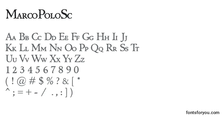 Шрифт MarcoPoloSc – алфавит, цифры, специальные символы