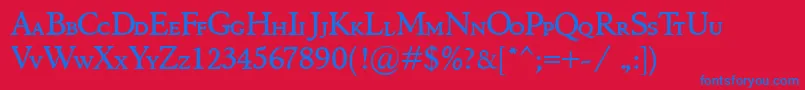 MarcoPoloSc Font – Blue Fonts on Red Background